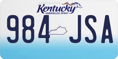 KY license plate 984JSA