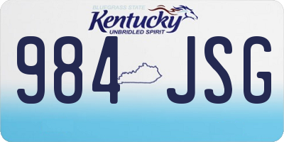 KY license plate 984JSG