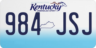 KY license plate 984JSJ