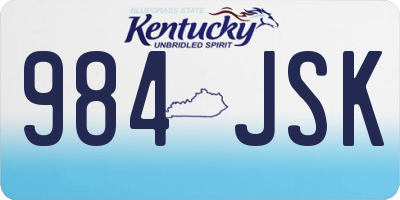 KY license plate 984JSK