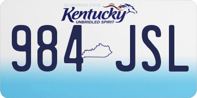 KY license plate 984JSL