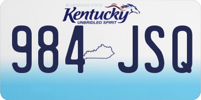KY license plate 984JSQ