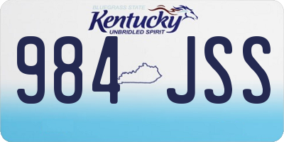 KY license plate 984JSS