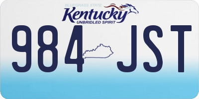 KY license plate 984JST