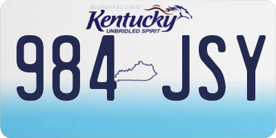 KY license plate 984JSY