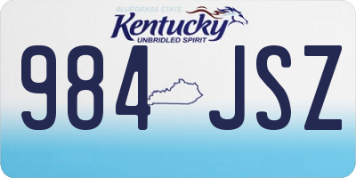KY license plate 984JSZ