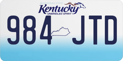 KY license plate 984JTD