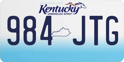 KY license plate 984JTG