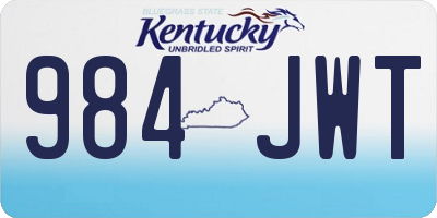 KY license plate 984JWT