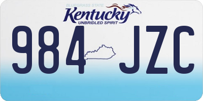 KY license plate 984JZC