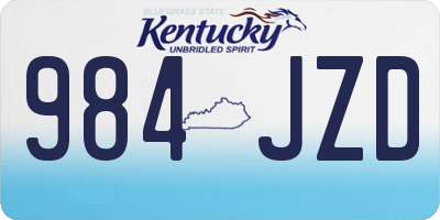 KY license plate 984JZD