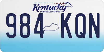 KY license plate 984KQN