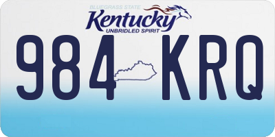 KY license plate 984KRQ