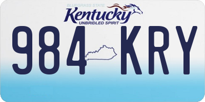 KY license plate 984KRY