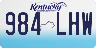 KY license plate 984LHW
