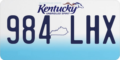 KY license plate 984LHX