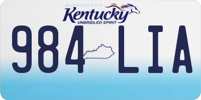 KY license plate 984LIA