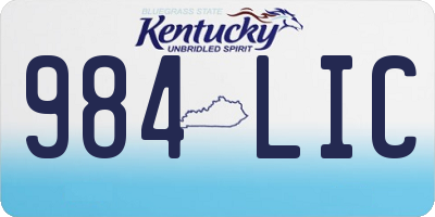 KY license plate 984LIC