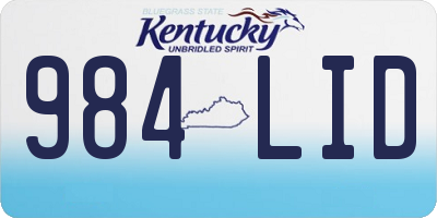 KY license plate 984LID
