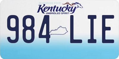 KY license plate 984LIE