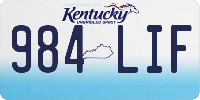 KY license plate 984LIF