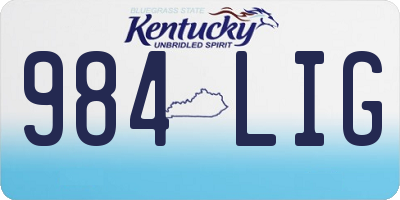 KY license plate 984LIG