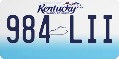 KY license plate 984LII