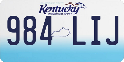KY license plate 984LIJ