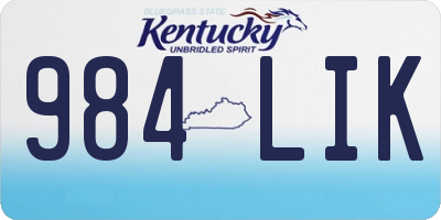 KY license plate 984LIK