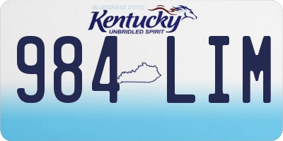 KY license plate 984LIM