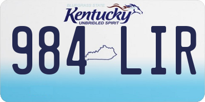 KY license plate 984LIR