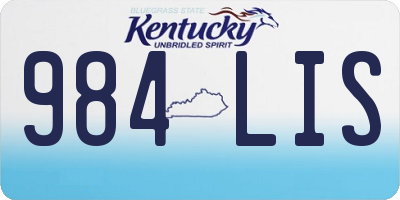 KY license plate 984LIS