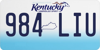 KY license plate 984LIU