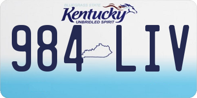KY license plate 984LIV