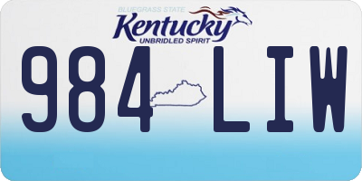 KY license plate 984LIW