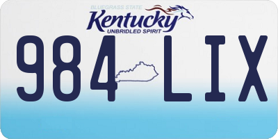 KY license plate 984LIX