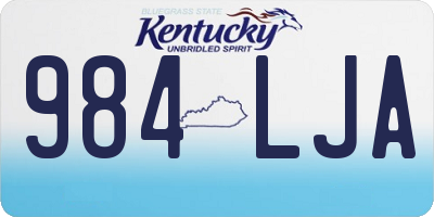 KY license plate 984LJA