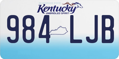 KY license plate 984LJB