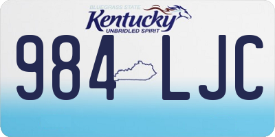 KY license plate 984LJC