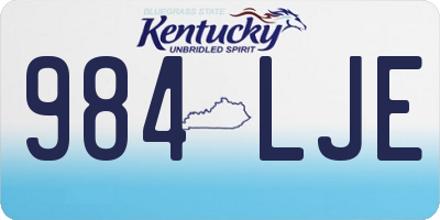 KY license plate 984LJE