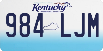 KY license plate 984LJM