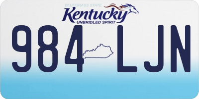 KY license plate 984LJN
