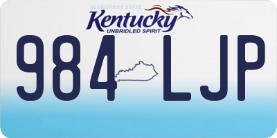 KY license plate 984LJP