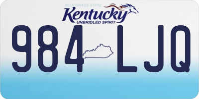 KY license plate 984LJQ