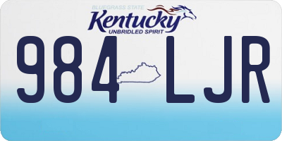 KY license plate 984LJR