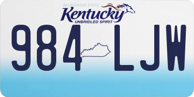 KY license plate 984LJW
