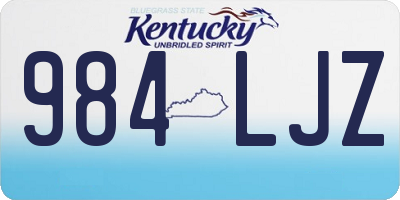 KY license plate 984LJZ