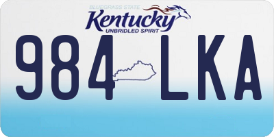 KY license plate 984LKA