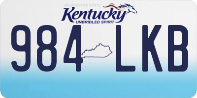 KY license plate 984LKB