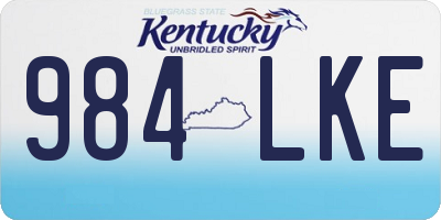 KY license plate 984LKE
